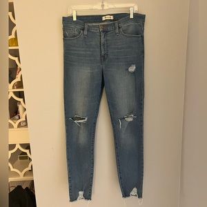 Madewell 9” High Rise Skinny Distressed Denim